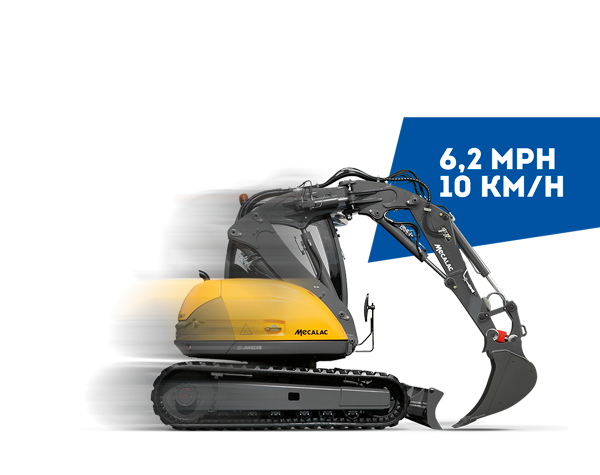 an Excavator
<span>with the speed
of a skid</span>