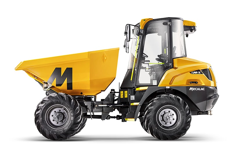 'SHIELD' SAFETY DEVICES AVAILABLE ON MECALAC DUMPERS.