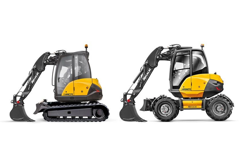 Mecalac launches two-piece boom with offset for 6MCR and 7MWR excavators