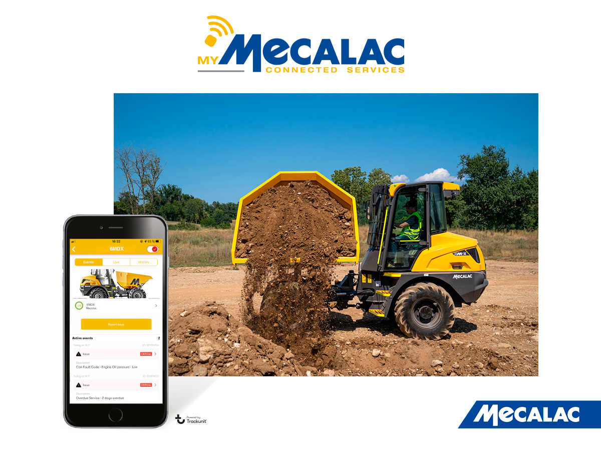 La telemática de MyMecalac Connected Services ya está disponible para los dumpers de obra